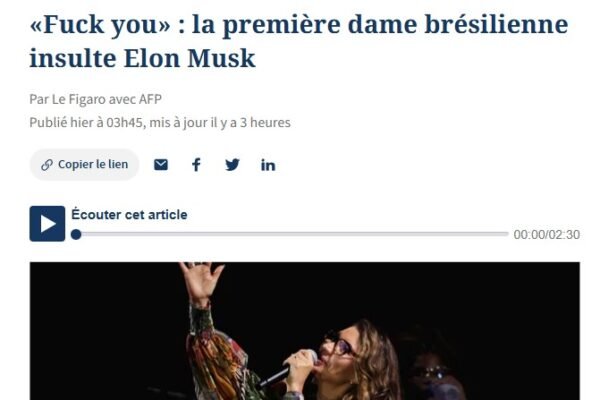 Xingamento de Janja a Elon Musk no G20 repercute na imprensa mundial