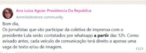 Planalto seleciona jornalistas ‘amigos’ para participar da coletiva final de Lula no G20