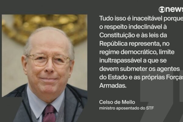 Celso de Mello contextualiza tentativa de golpe de 2022 à ditadura de 1964: ‘inaceitável’
