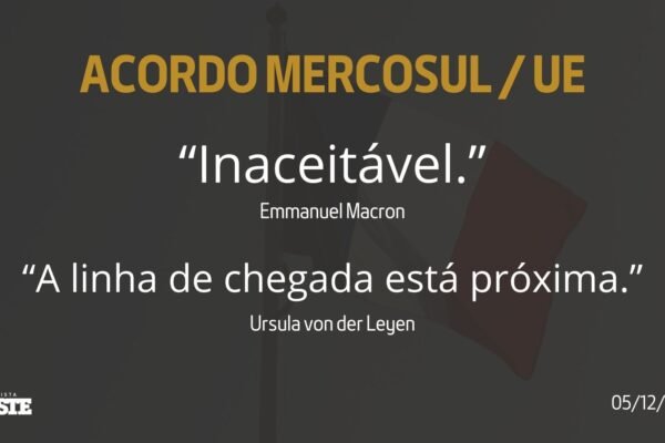 Macron critica acordo comercial entre Mercosul e União Europeia: ‘Inaceitável’