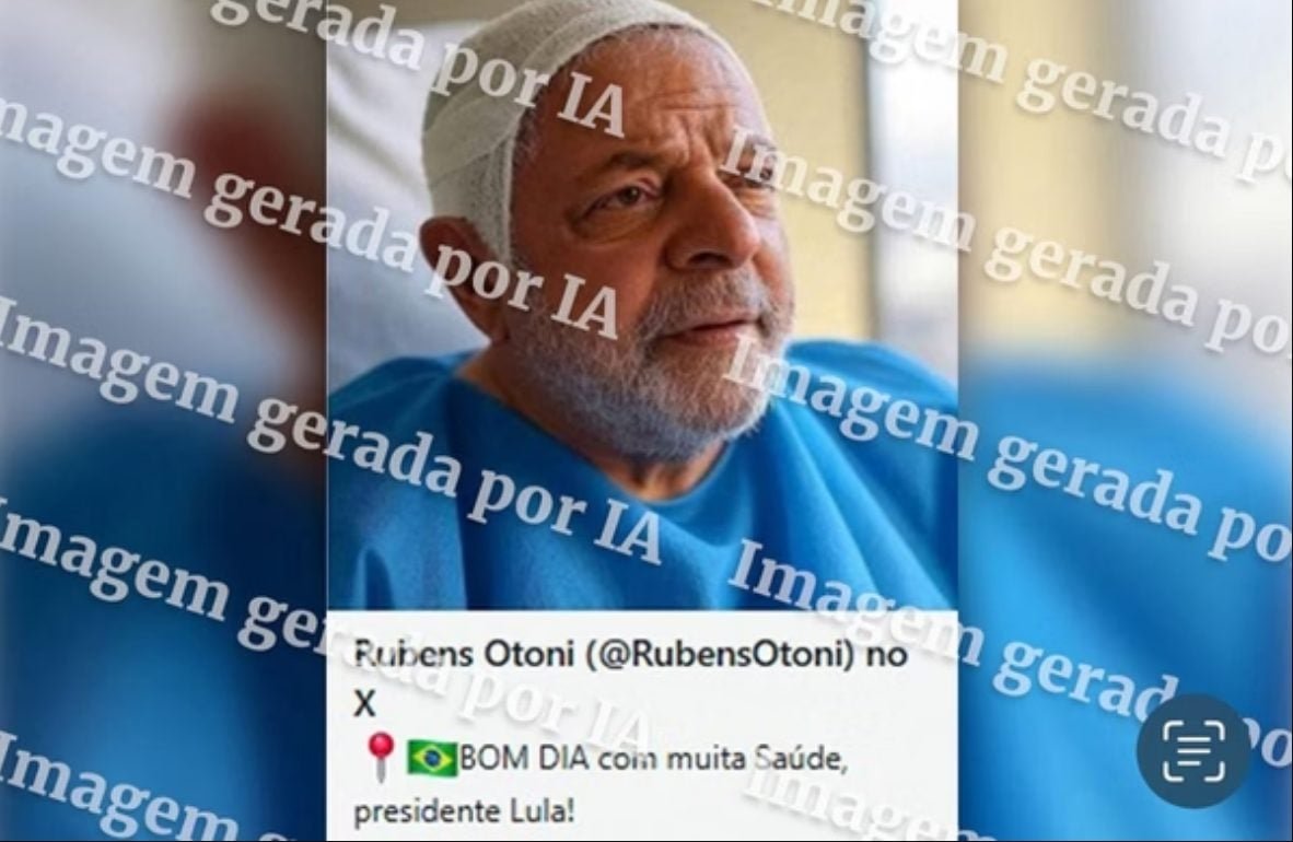 Deputado do PT publica imagem fake de Lula, mas apaga