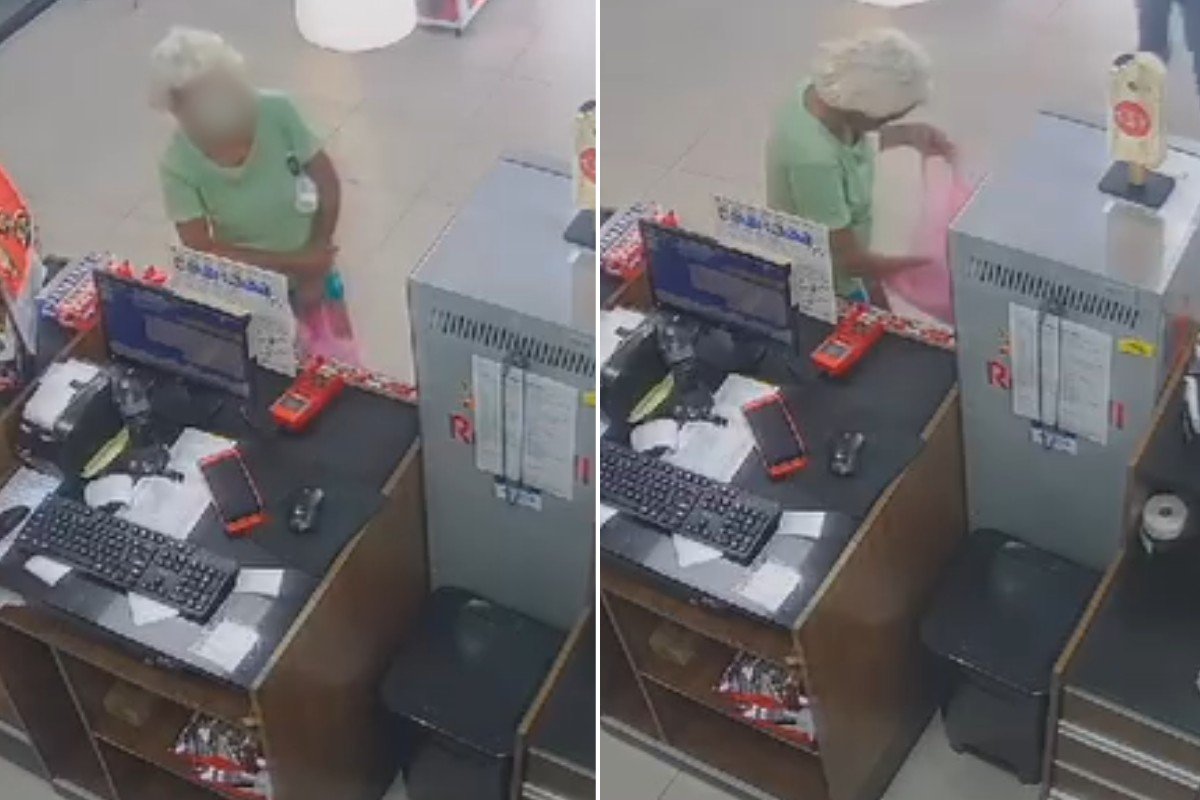 Idosa que furtou caixinha de Natal em doceria repete o crime em outra loja; VÍDEO