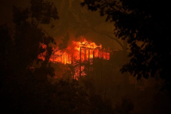 Incêndio florestal força retirada de pessoas em área nobre de Los Angeles