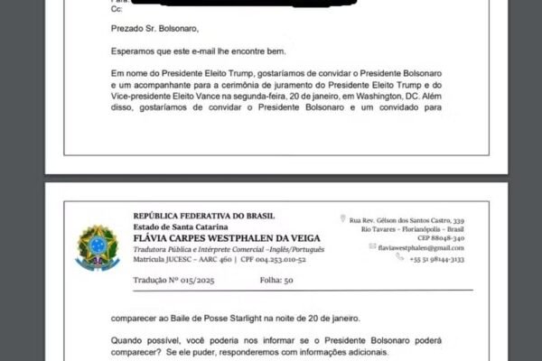 Defesa de Bolsonaro diz que e-mail é aceno formal de Trump; leia o convite