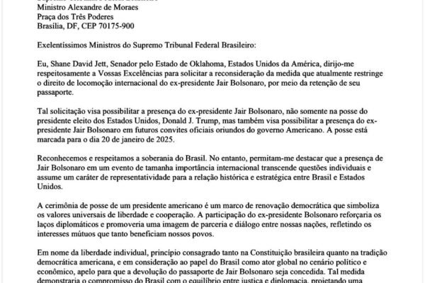 Senador dos EUA solicita que Moraes reconsidere restrições impostas a Bolsonaro