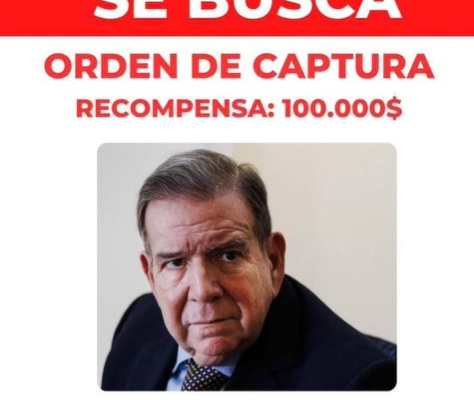Venezuela oferece recompensa de US$ 100 mil para prender opositor Edmundo González