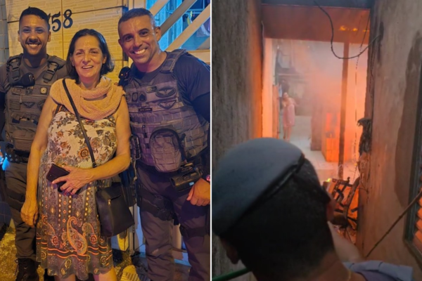 Policiais salvam idosa presa em casa durante incêndio no litoral de SP; VÍDEO