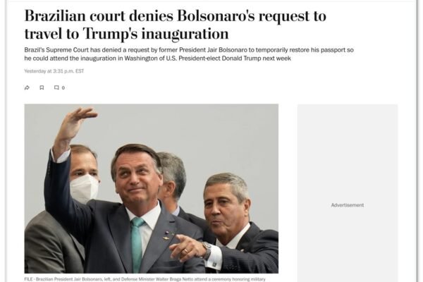 Mídia internacional repercute decisão de Moraes que proibiu Bolsonaro de viajar aos EUA