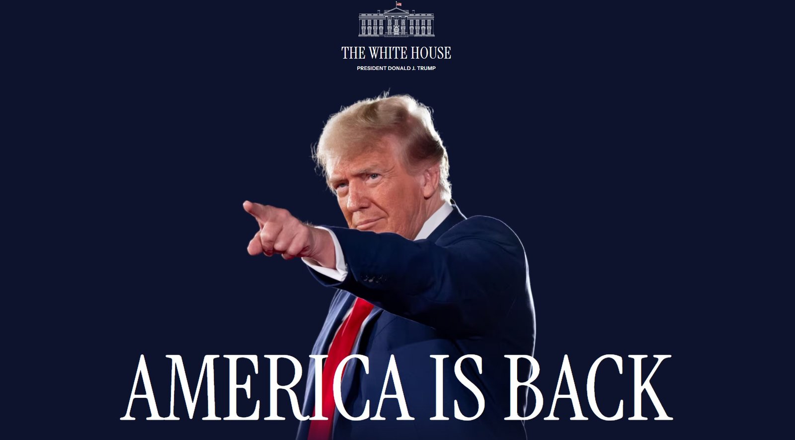 ‘America is back’: site da Casa Branca muda e passa a exaltar Trump