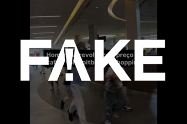 É #FAKE que houve correria em shopping após dono soltar pitbull por revolta com preço do café