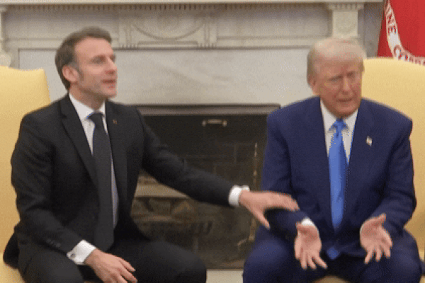 Durante encontro na Casa Branca, Macron corrige Trump sobre dinheiro enviado para a Ucrânia