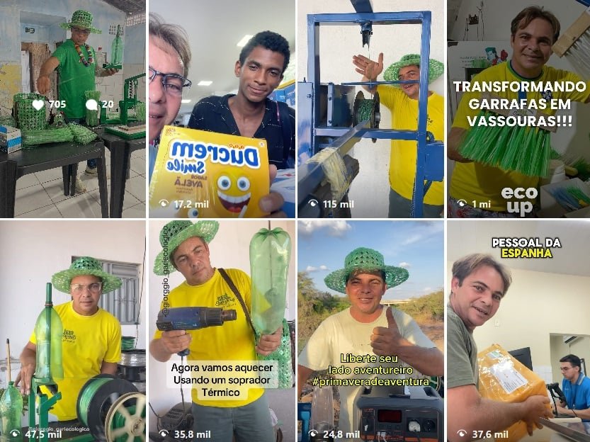 Gari brasileiro constrói máquina de reciclagem e fatura R$ 7,5 mil por mês