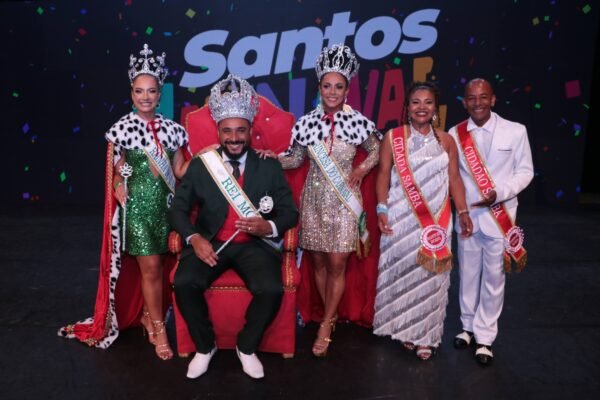 Conheça o Rei Momo, Rainha e Princesa do Carnaval 2025 em Santos