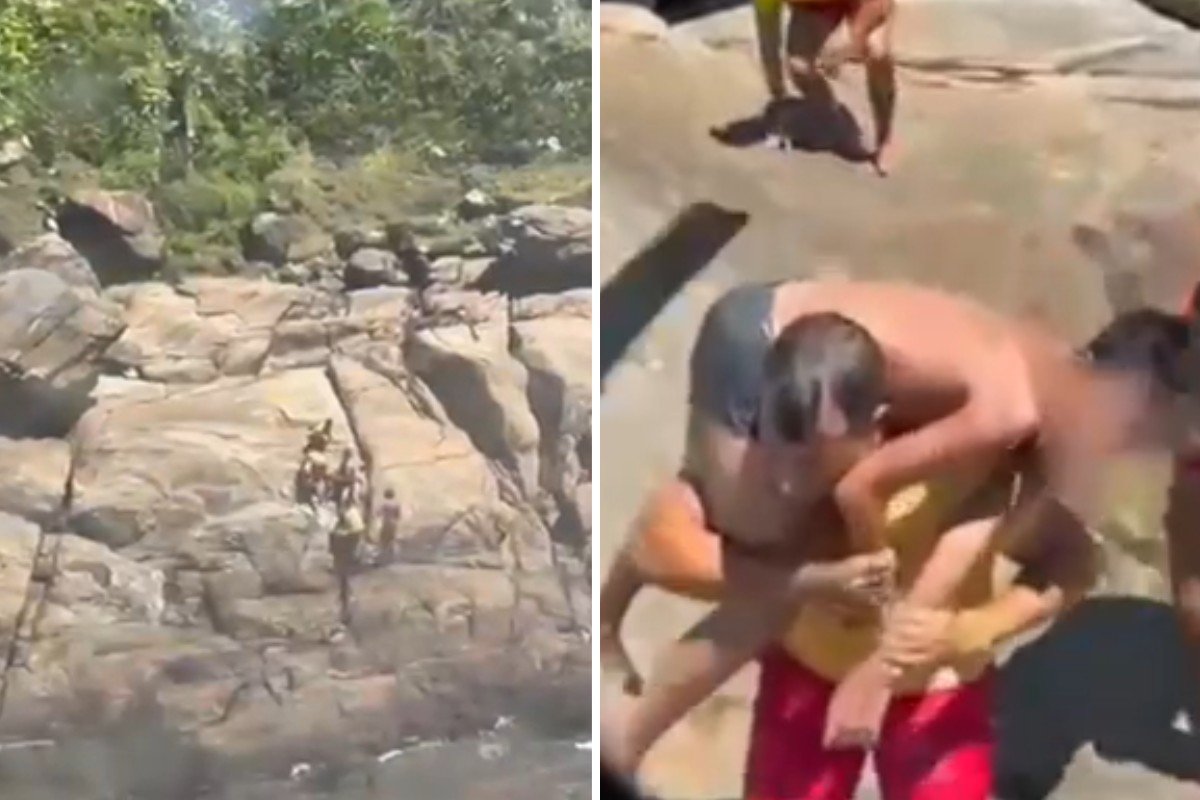Águia resgata adolescente de 12 anos em situação de afogamento no litoral de SP; VÍDEO