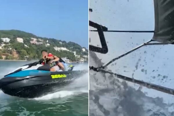 Adolescente bate moto aquática em barco de mergulhador e causa prejuízo de mais de R$ 22 mil; VÍDEO