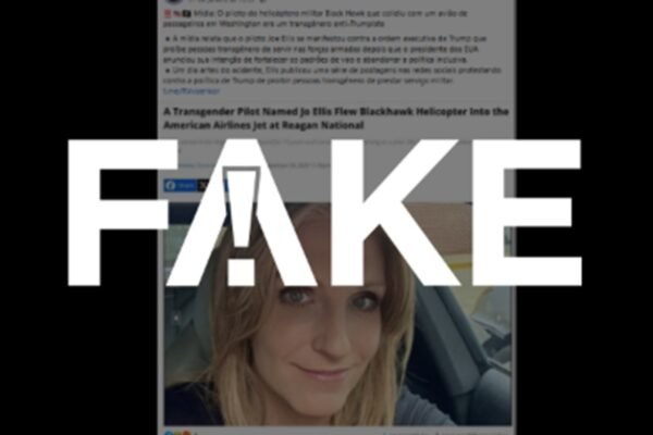 É #FAKE que piloto do helicóptero militar que colidiu com avião em Washington era uma mulher trans