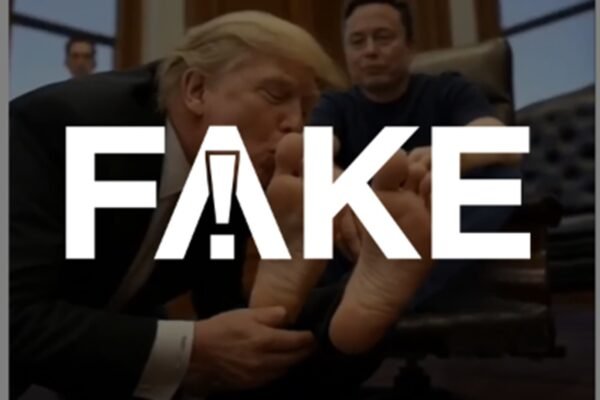 É #FAKE vídeo que mostra Trump beijando os pés de Elon Musk