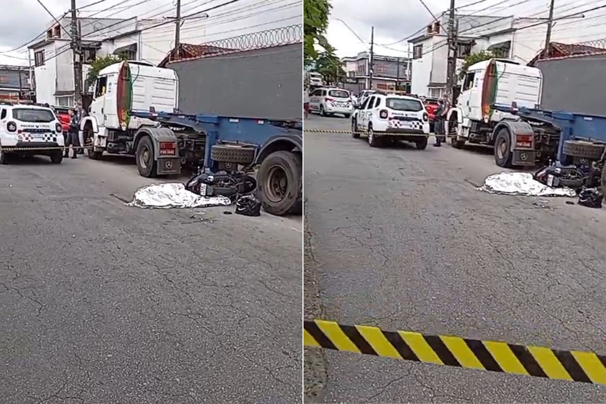 Motociclista de 21 anos morre atropelada por caminhão após impacto na cabeça no litoral de SP