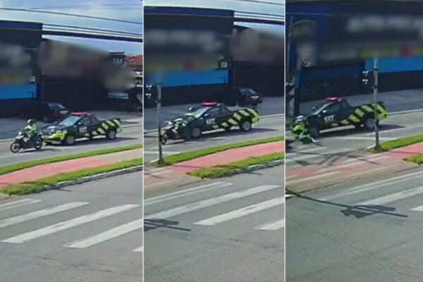 Vídeo mostra agente de trânsito atropelando motociclista no litoral de  SP; ASSISTA