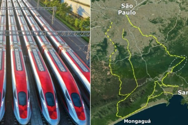 Governo de SP divulga trajetos do trem entre Santos e São Paulo, com investimento de até R$ 15 bilhões e percurso de 1h30
