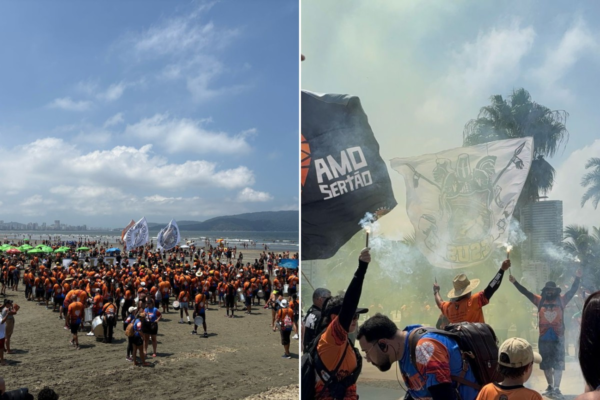 Grupo religioso faz ‘arrastão evangelístico’ e batucada nas praias do litoral de SP durante o Carnaval; VÍDEO