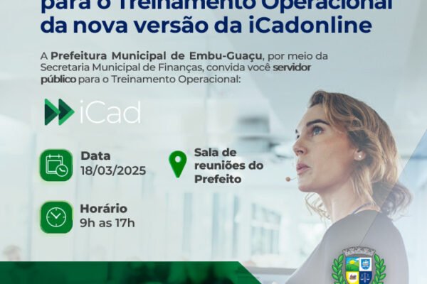 TREINAMENTO DO ICAD V2 PARA OS SERVIDORES PÚBLICOS USUÁRIOS DO SISTEMA ICAD