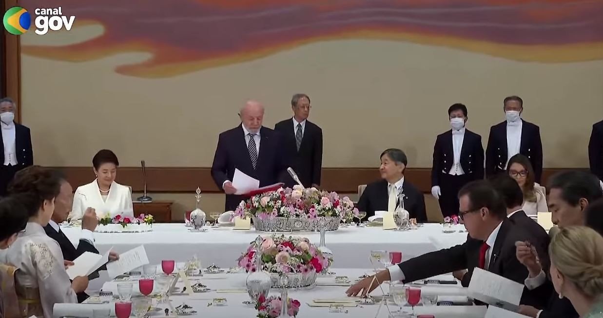 Em Tóquio, Lula discursa em jantar com imperador e diz esperar ‘firme engajamento’ do Japão na COP