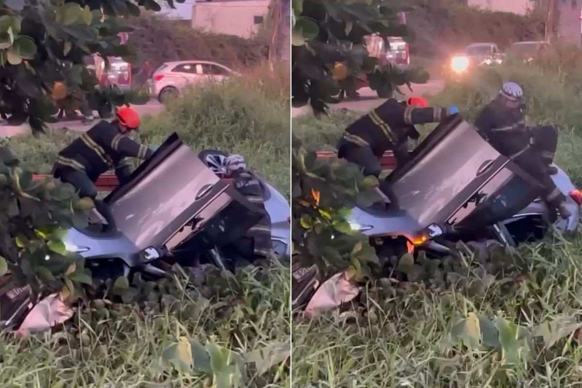 PM aposentado morre após se assustar com tentativa de assalto e capotar carro dentro de canal; VÍDEO