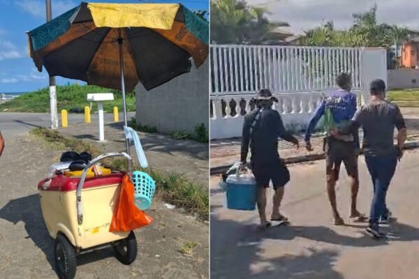 Investigadores disfarçados de turistas prendem traficante vendendo drogas em carrinho de sorvete na praia