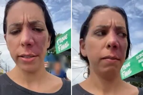 Infrator é filmado ao tentar roubar  celular de mulher que gravava vídeo em rua de SP; ASSISTA