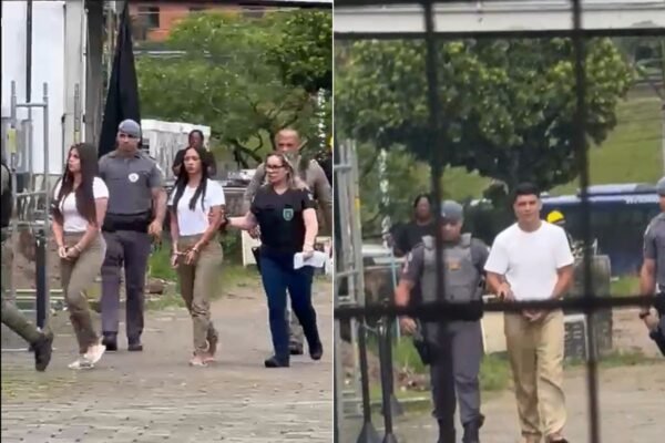 Vídeo mostra chegada de trio acusado de matar comerciante que descobriu traição a fórum no litoral de SP