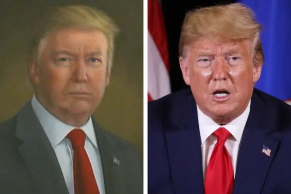 Retrato de Trump ‘bochechudo’ será retirado de galeria após presidente se irritar: ‘Propositalmente distorcido’