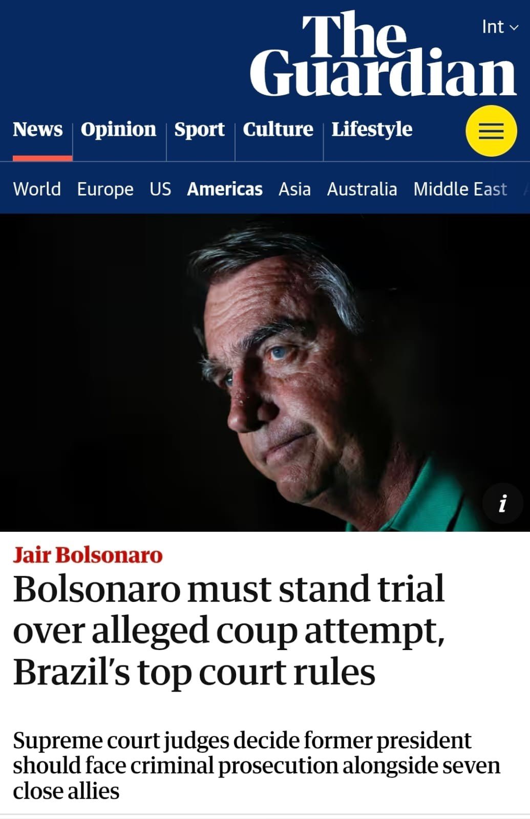 Bolsonaro réu vira notícia na imprensa internacional; veja manchetes