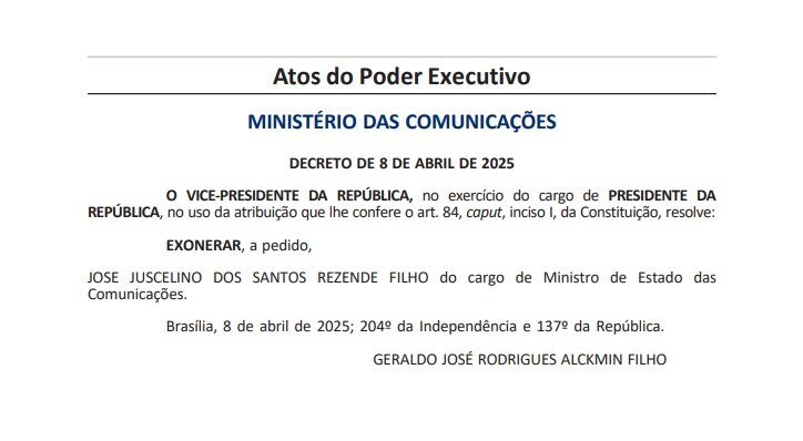 Renúncia de Juscelino Filho foi solicitada por Lula, diz Secom