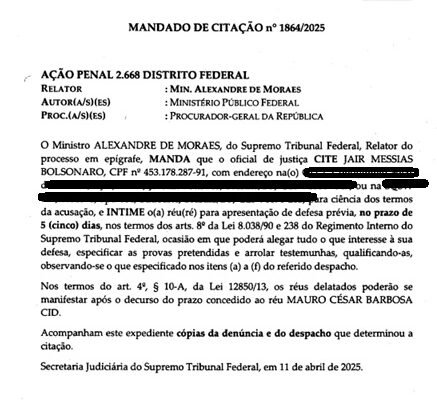 Ordem para intimação de Bolsonaro partiu de Moraes