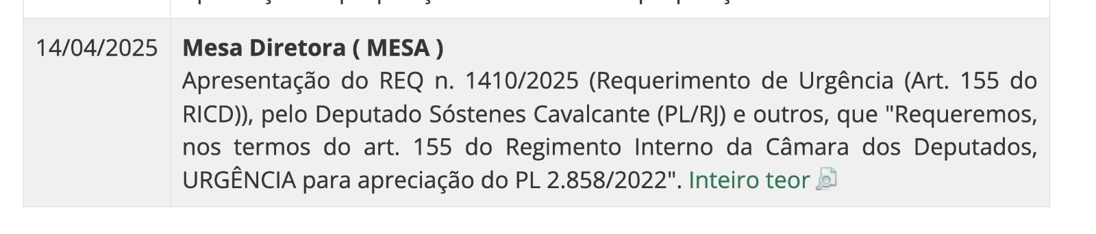 Sóstenes antecipa estratégia e protocola urgência da anistia