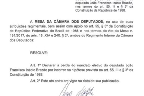 Mesa da Câmara cassa mandato de Chiquinho Brazão Mesa da Câmara cassa mandato de Chiquinho Brazão
