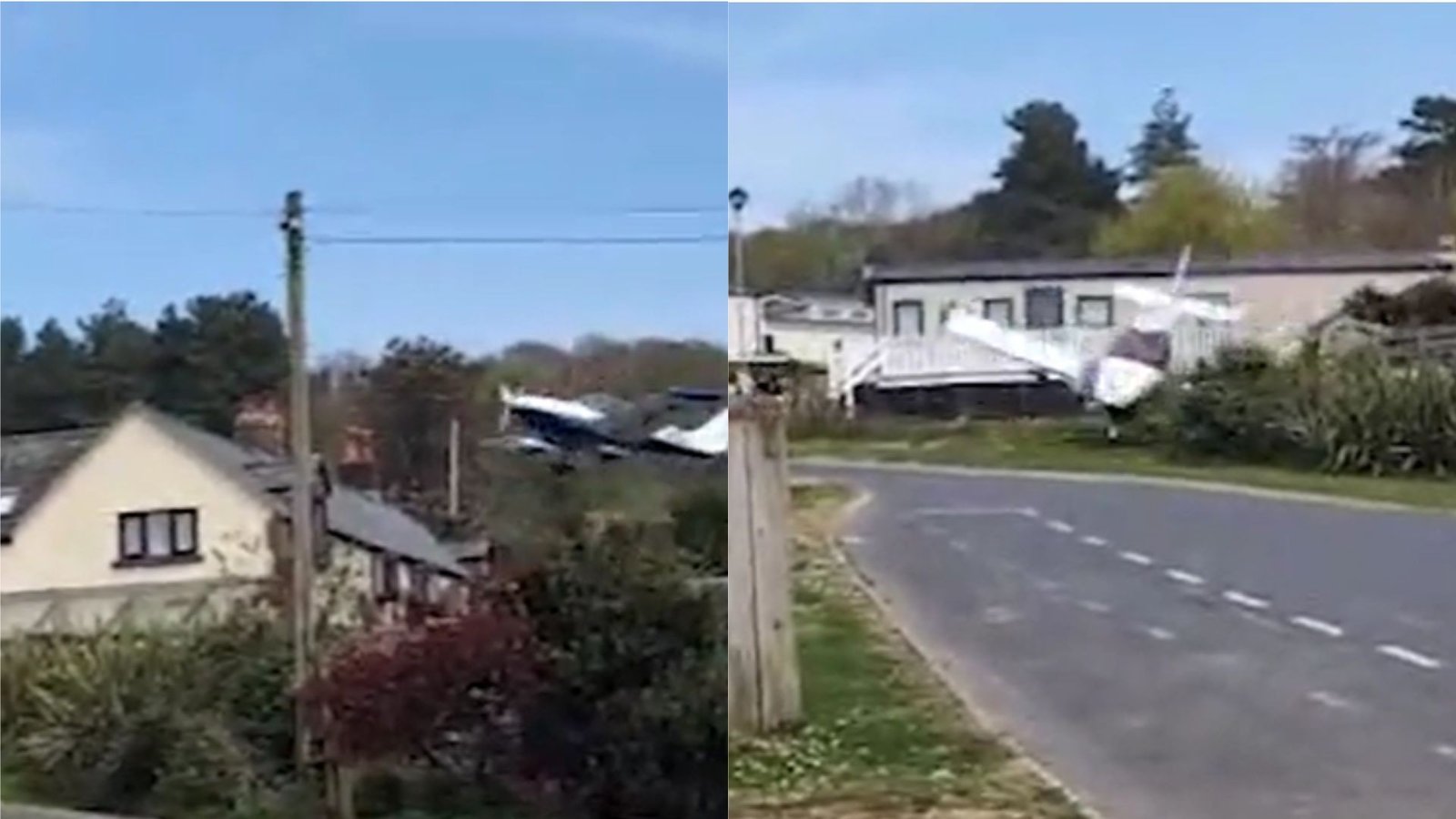 VÍDEO: Avião cai sobre telhado de casa no Reino Unido