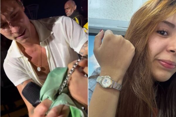 Fã ganha relógio de Shawn Mendes após ficar 11h na grade perto do palco: ‘Faria tudo de novo’