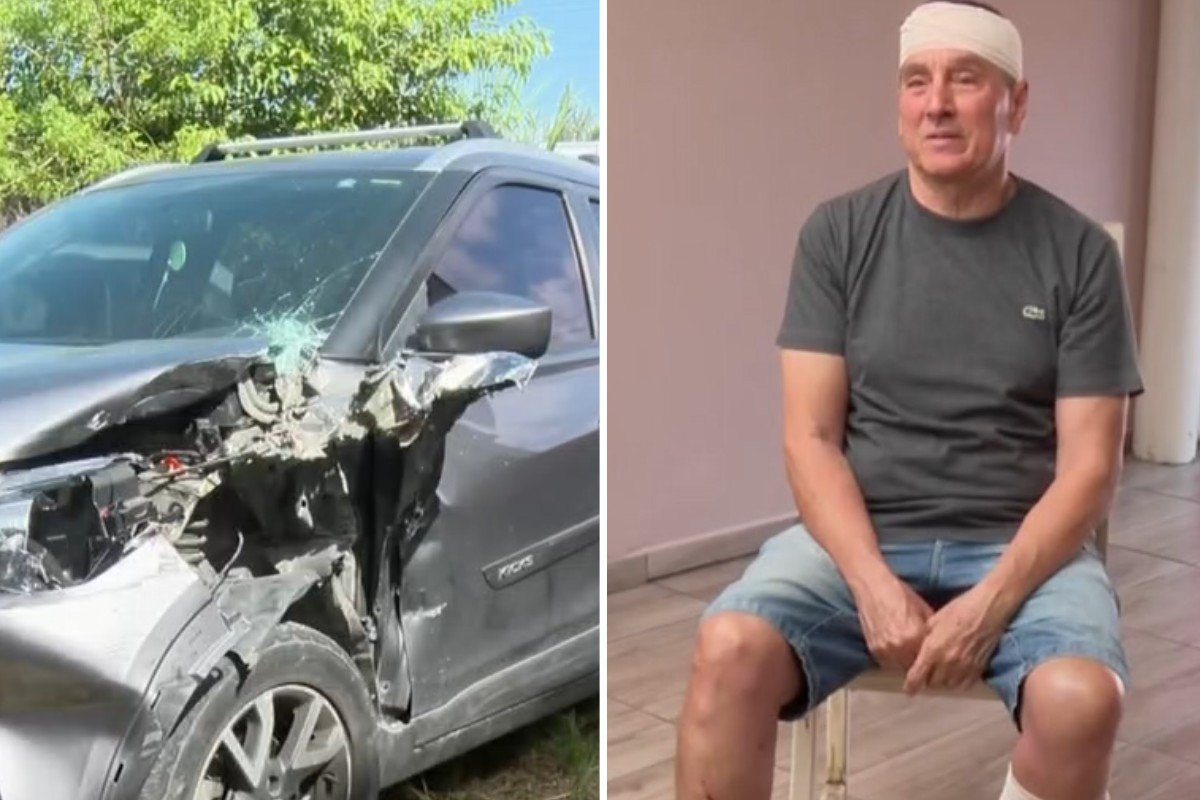 Idoso atropelado por motorista sem CNH em caminhonete furtada desabafa: ‘Nasci de novo’
