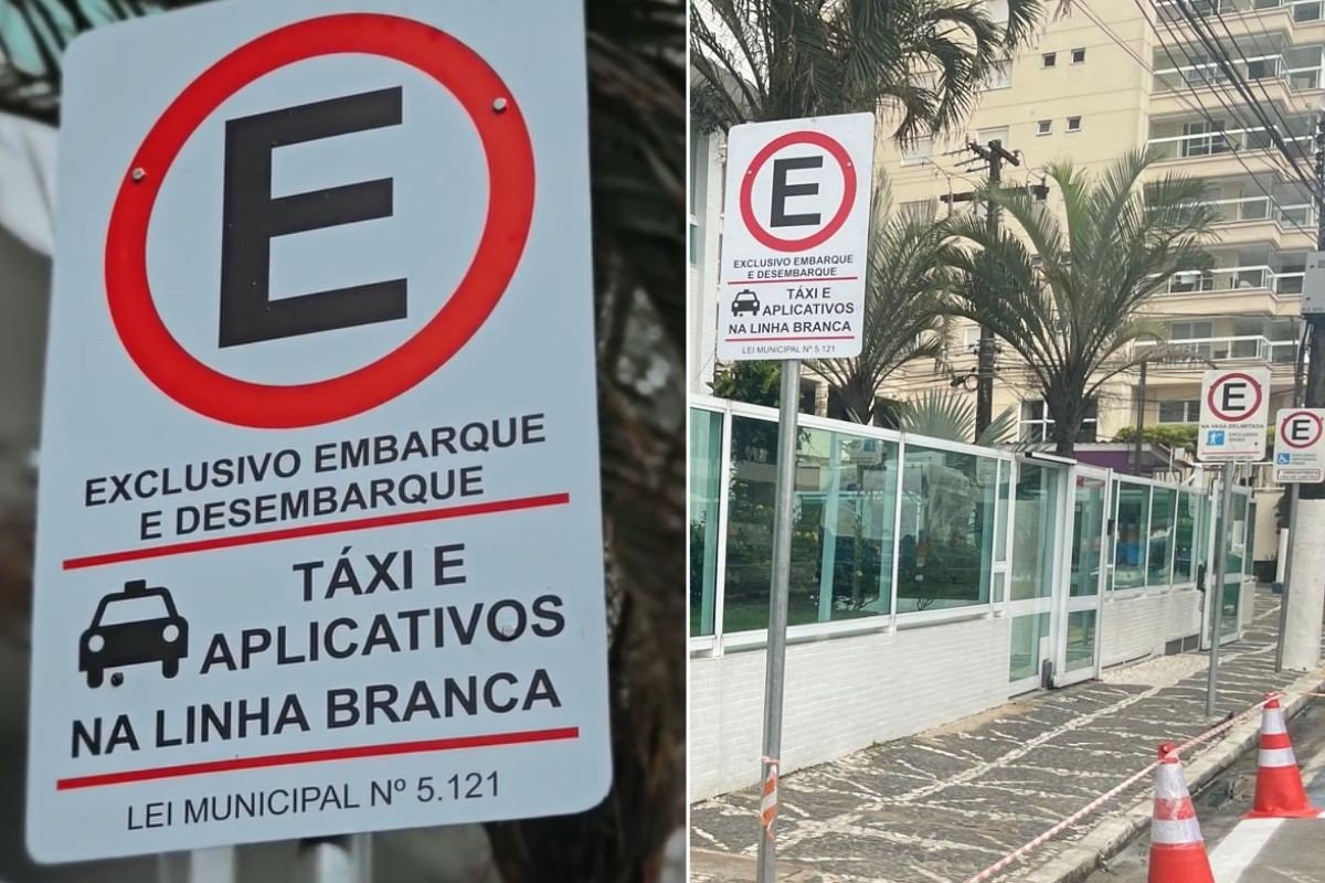 Guarujá, SP, inaugura vagas exclusivas para motoristas de aplicativo e táxi