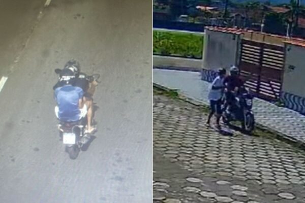 Criminosos caem de moto durante fuga e são presos após série de roubos no litoral de SP; VÍDEO