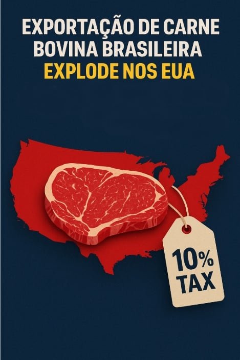 Brasil aumenta exportação de carne bovina aos EUA — apesar das tarifas alfandegárias