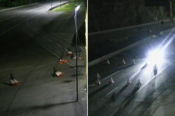 Vídeo mostra quadrilha bloqueando rodovia de SP com cones e fugindo de policiais; ASSISTA
