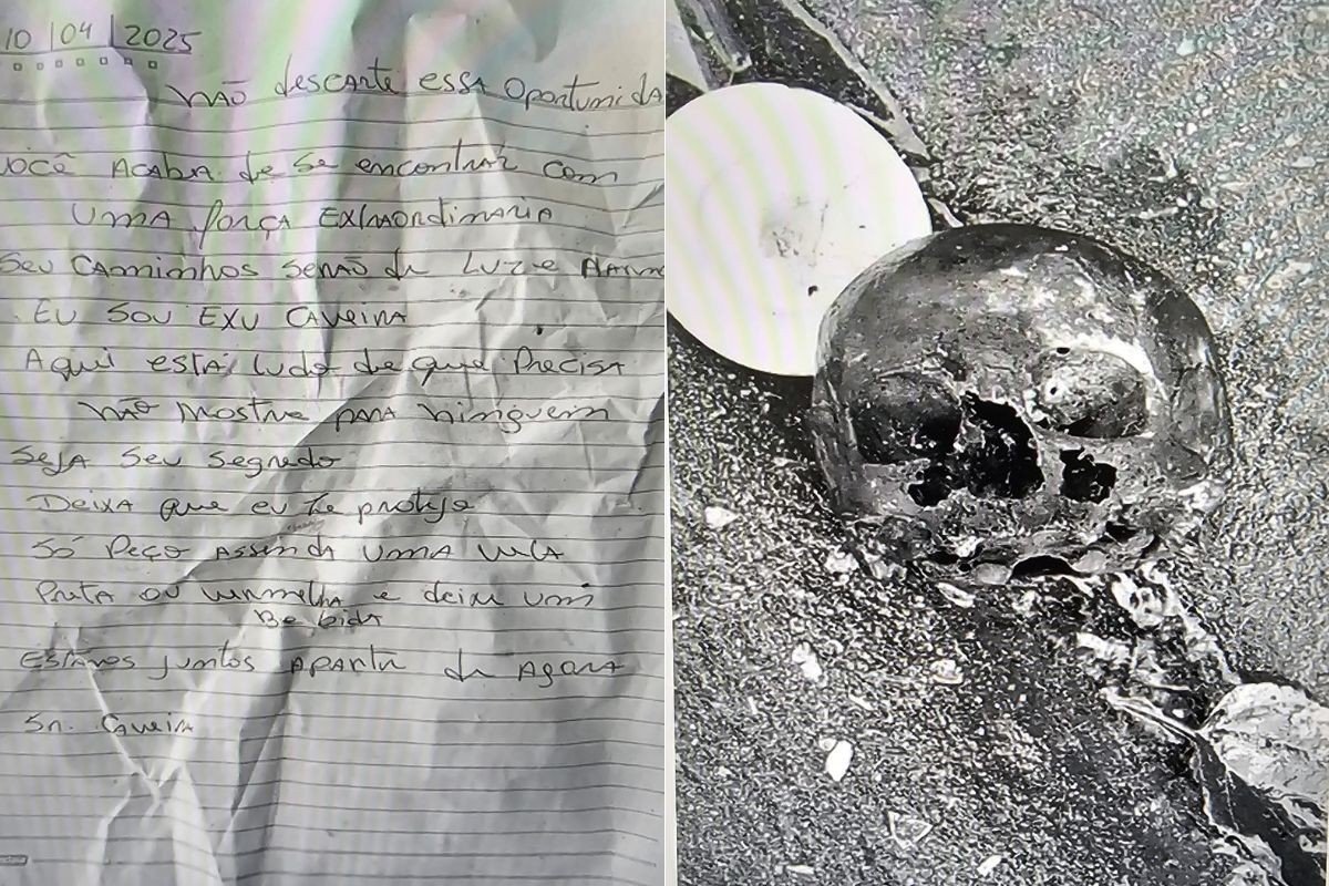 Crânio encontrado ao lado de carta em rodovia está sob custódia do IML e vai passar por exames; entenda