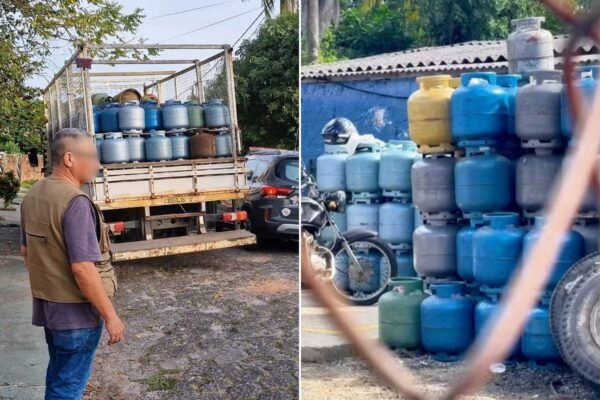 Depósito clandestino de gás em frente a escola municipal infantil é interditado no litoral de SP