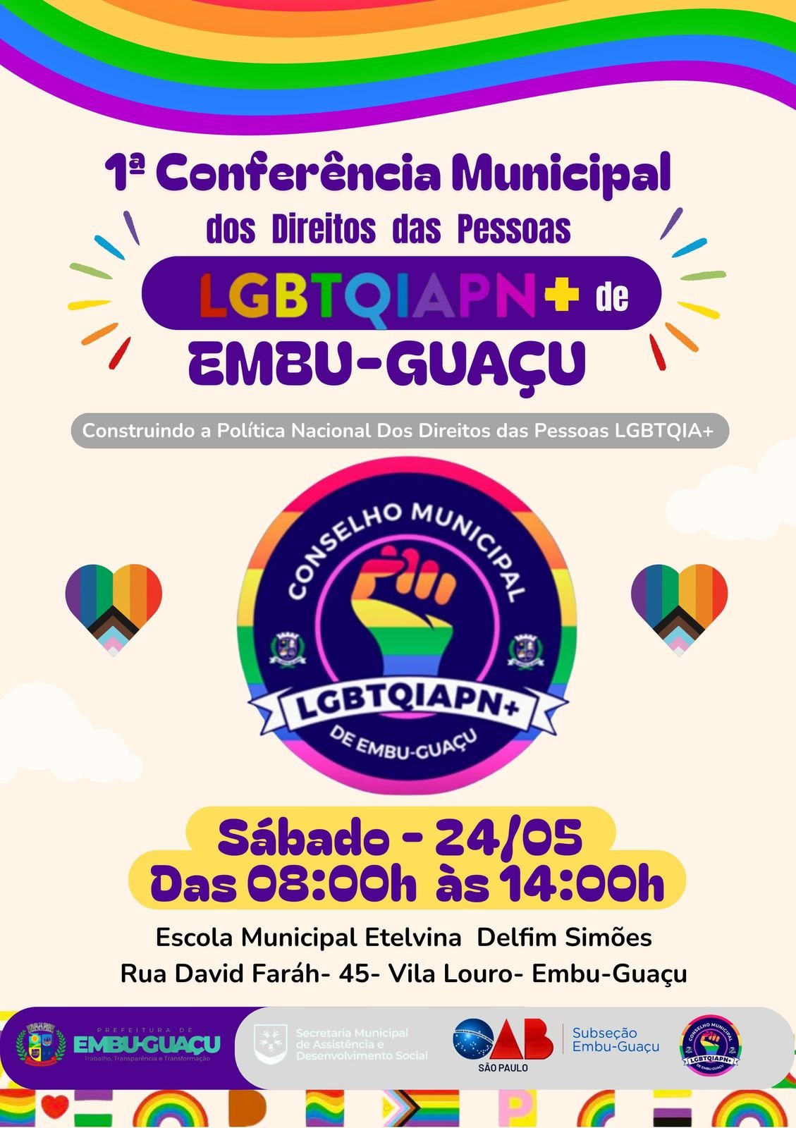 1° Conferência Municipal dos Direitos das Pessoas LGBTQIAPN+