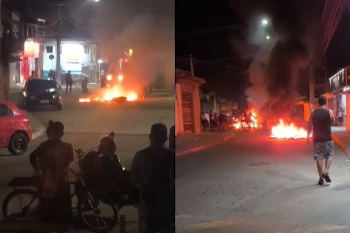 Grupo ateia fogo em pneus e ameaça incendiar ônibus em protesto após morte em operação policial em Praia Grande; VÍDEO