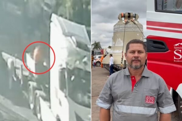 Motorista que transporta maior sino do mundo pelo Brasil e sofreu acidente fala sobre emoção e livramento: ‘mão de Deus agiu’