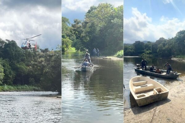 Homem é preso após roubar caminhonete, ser perseguido por helicóptero e tentar fugir nadando em rio no litoral de SP; VÍDEO
